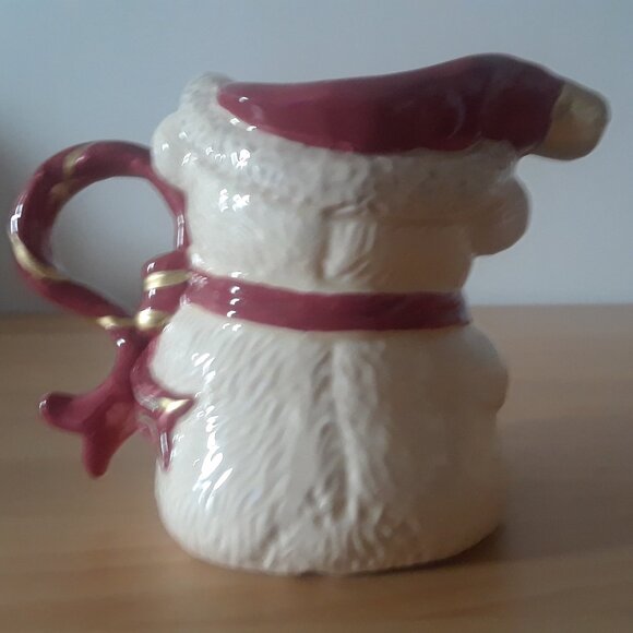 FITZ & FLOYD Christmas Teddy Bear Porcelain Pitcher - Picture 3 of 13